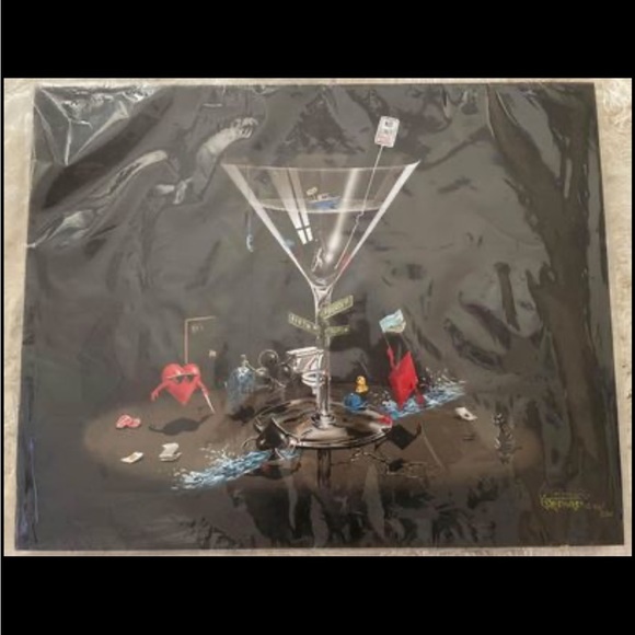 Michael Godard “Texas Hold Em” “Don’t Drink And Draw” canvas art - Picture 1 of 4